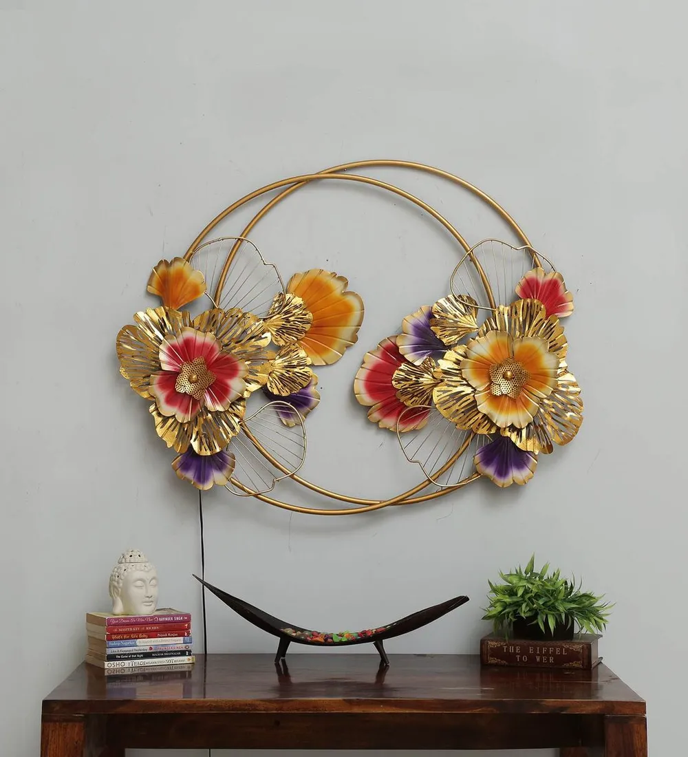 Climbers Around Circles LED Metal Wall Art