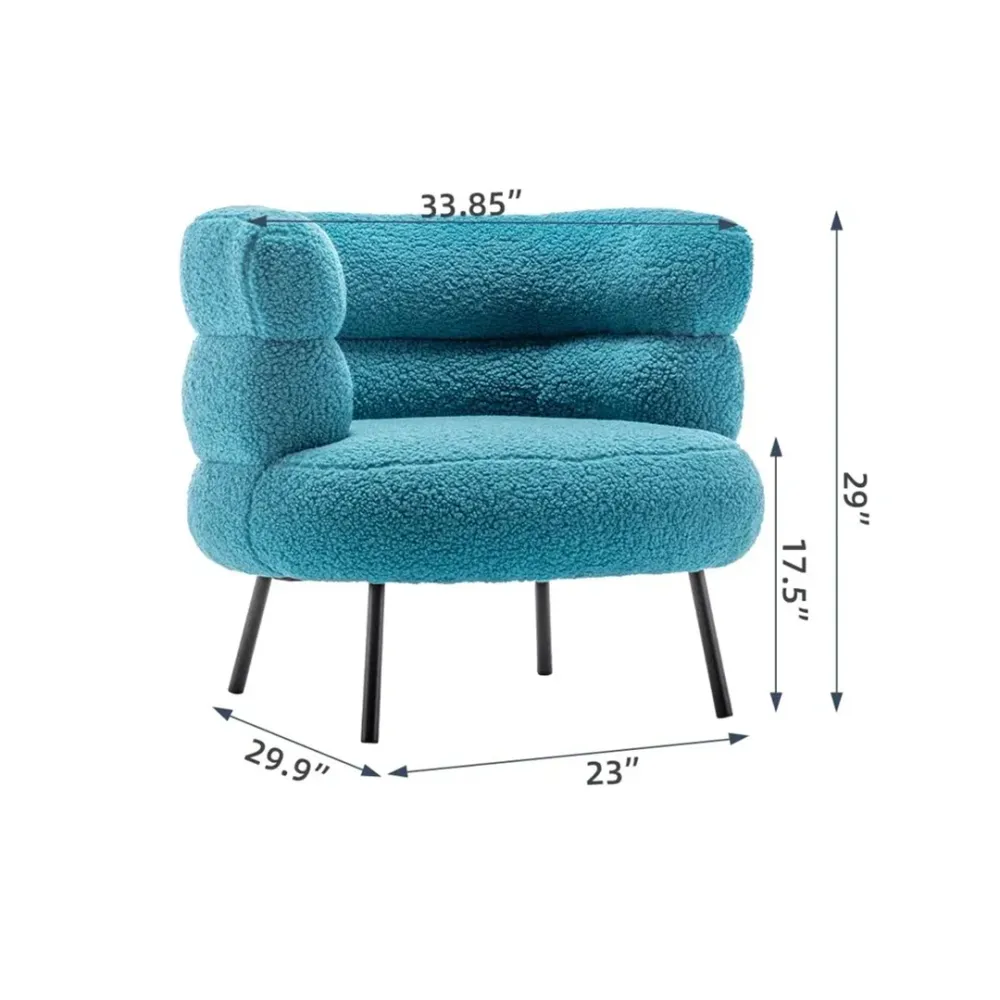 Clive Azure Elegant Accent Chair Single