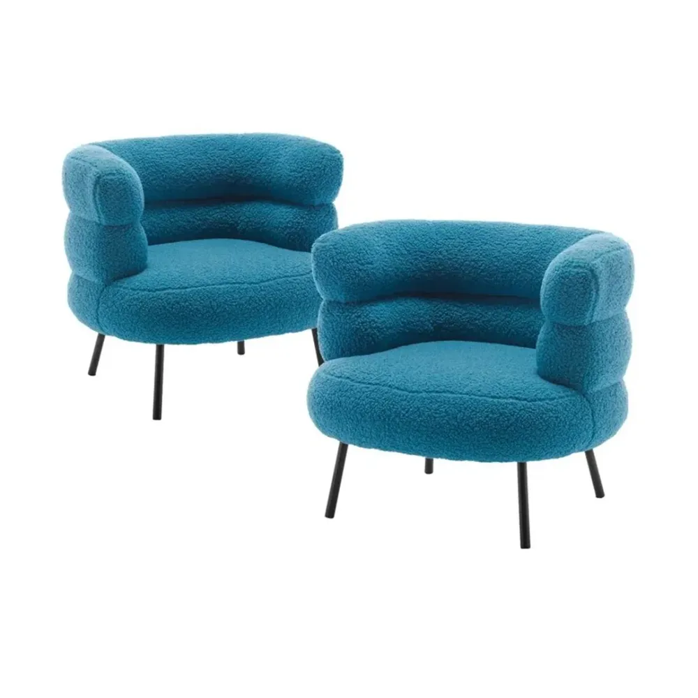 Clive Azure Elegant Accent Chair Single
