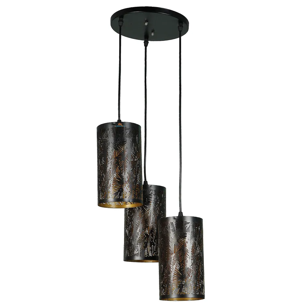 Clustered Black Metal Designer Hanging Lights for Bedroom/Living Area