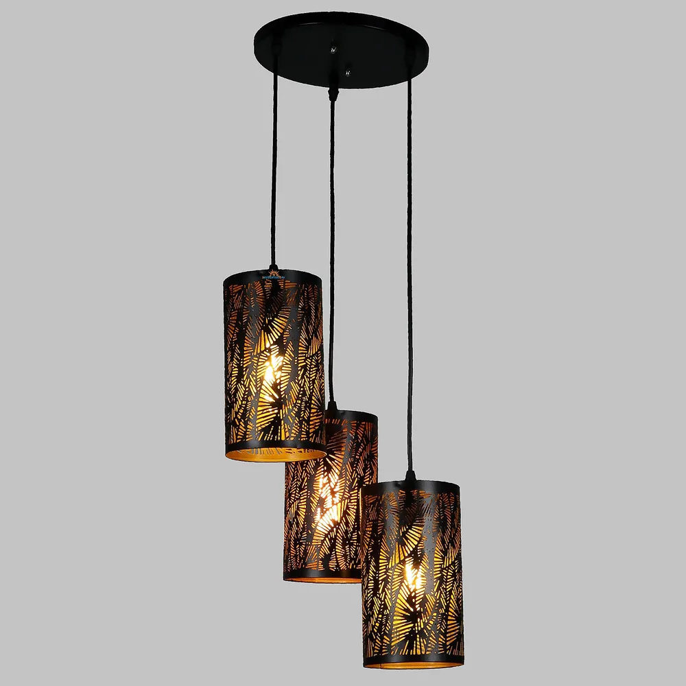 Clustered Black Metal Designer Hanging Lights for Bedroom/Living Area