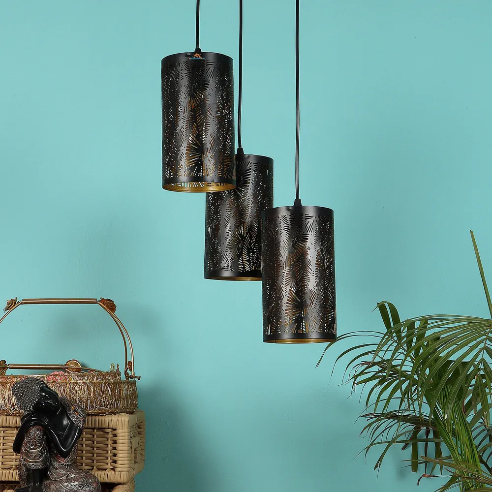 Clustered Black Metal Designer Hanging Lights for Bedroom/Living Area