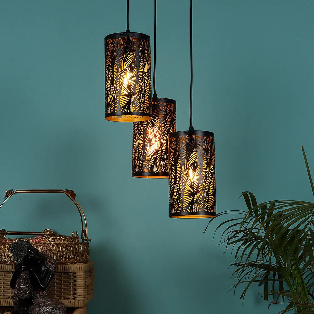 Clustered Black Metal Designer Hanging Lights for Bedroom/Living Area
