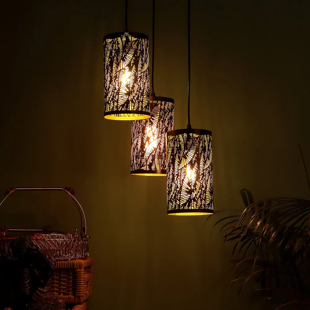 Clustered Black Metal Designer Hanging Lights for Bedroom/Living Area