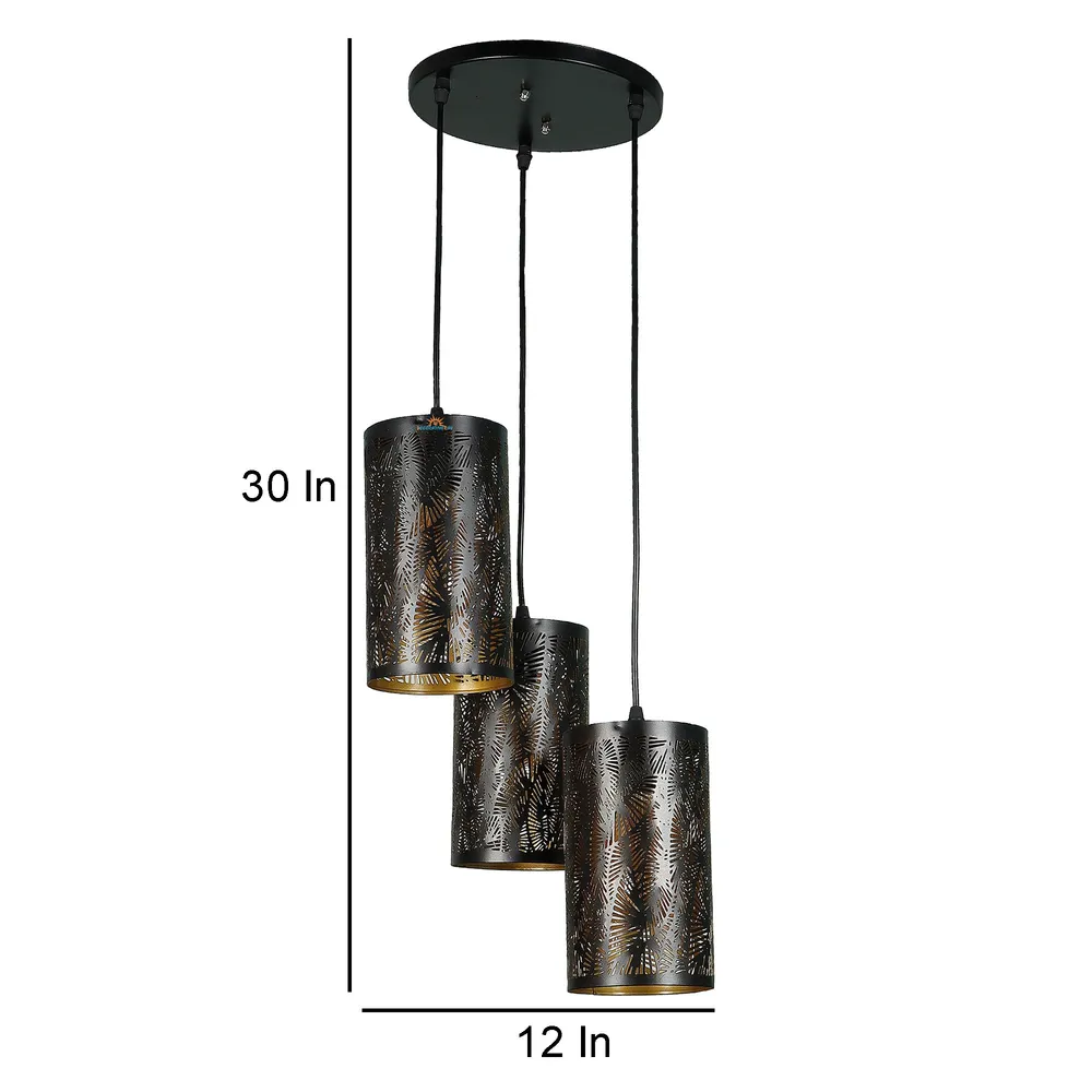 Clustered Black Metal Designer Hanging Lights for Bedroom/Living Area