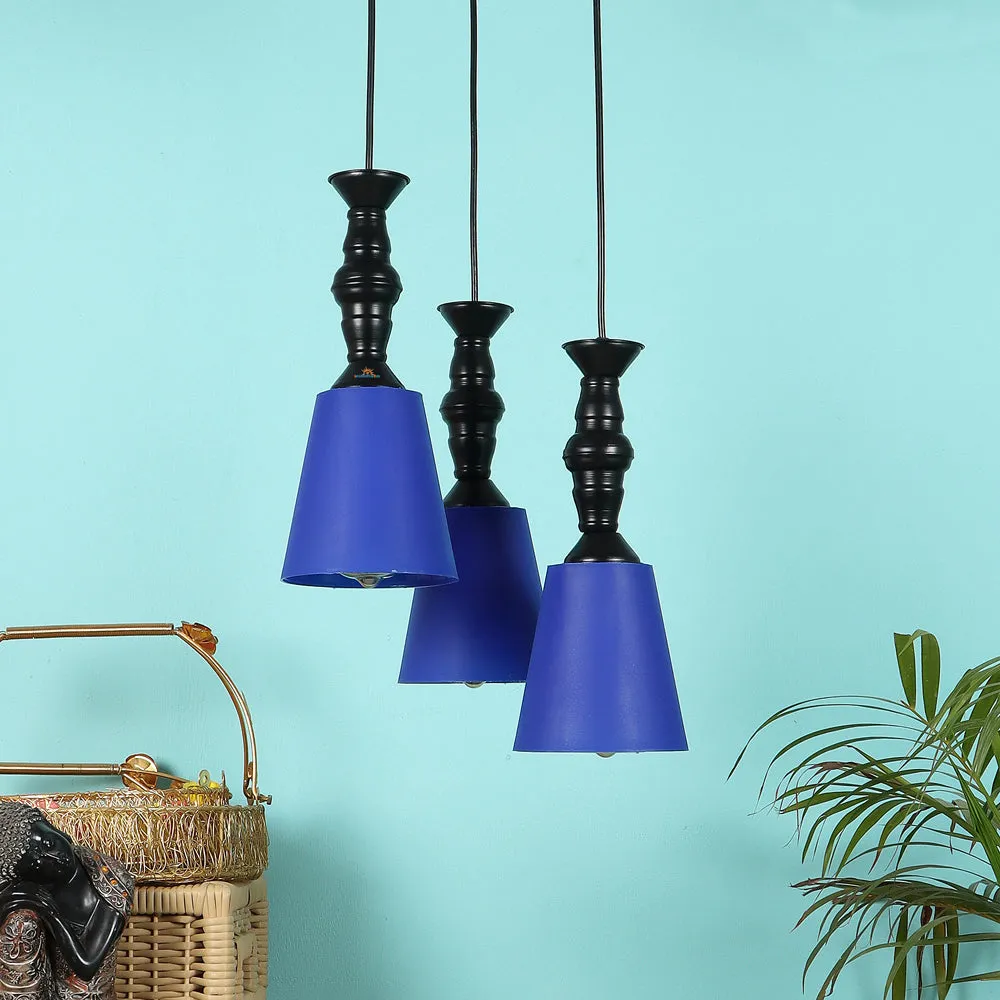 Clustered Black Metal Hanging Lights with Premium PVC Glass Shade Yellow
