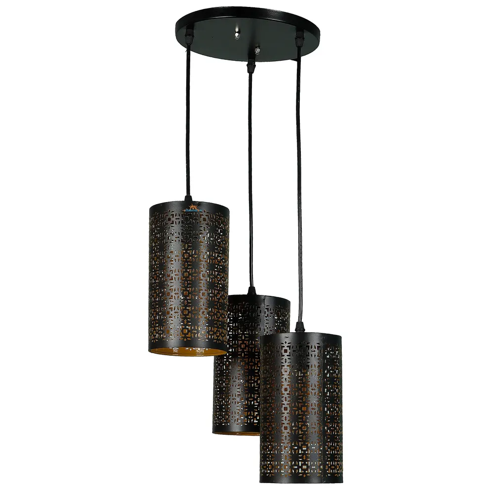 Clustered Black Metal Modern Hanging Lights
