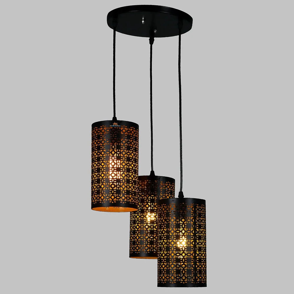 Clustered Black Metal Modern Hanging Lights