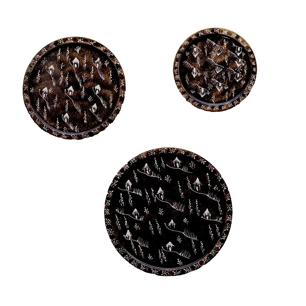 Coal Black Base Set of 3 Wallplates