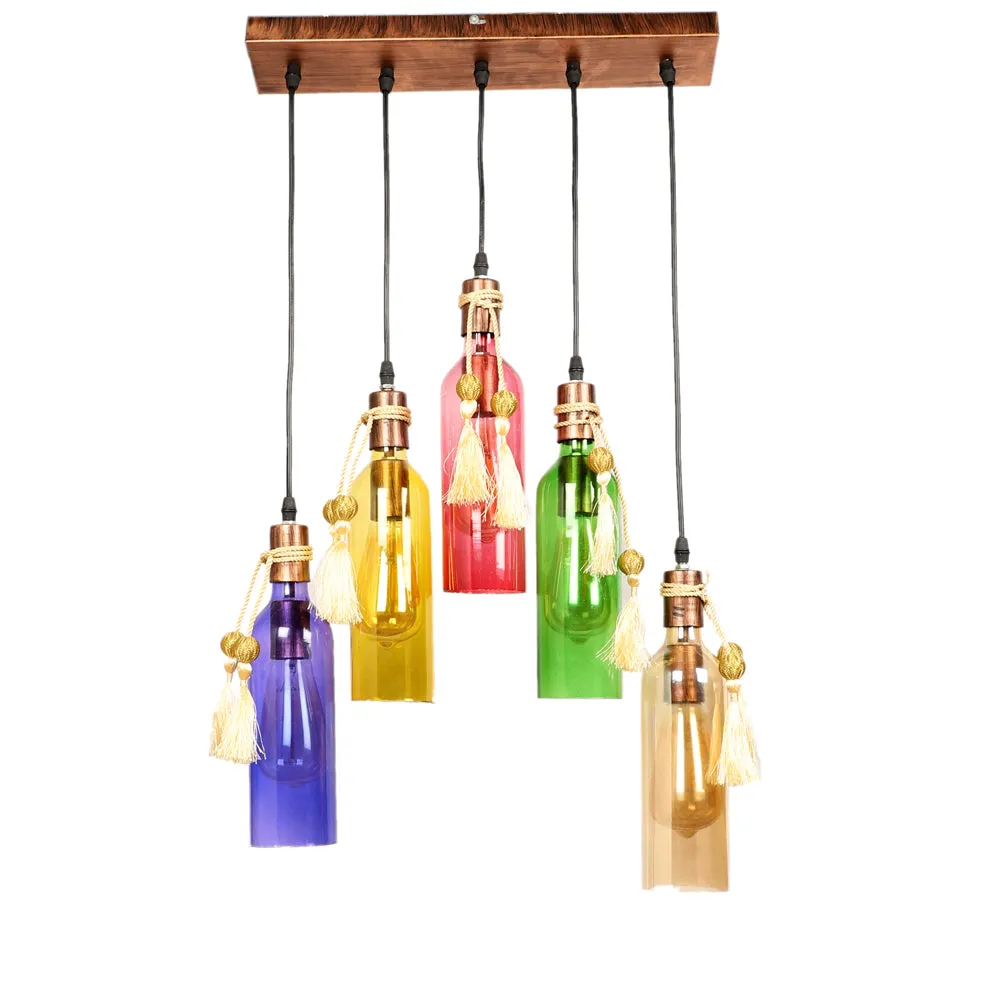 Cocktail Colorfull Glass Bottles Cluster Hanging Lights