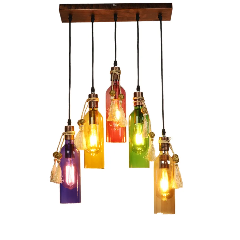 Cocktail Colorfull Glass Bottles Cluster Hanging Lights