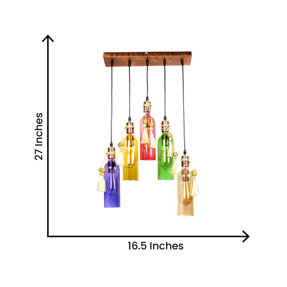 Cocktail Colorfull Glass Bottles Cluster Hanging Lights