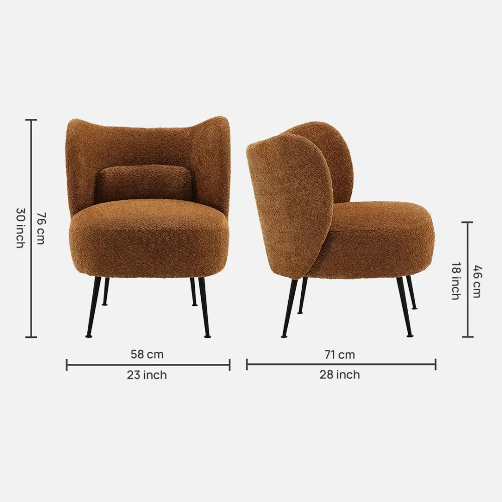 Cocoa Comfort Lounge Chair in Brown Colour Single