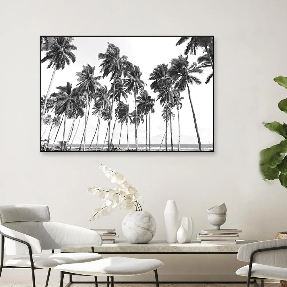 Coconut Trees Framed Wall Art With Floating Frame