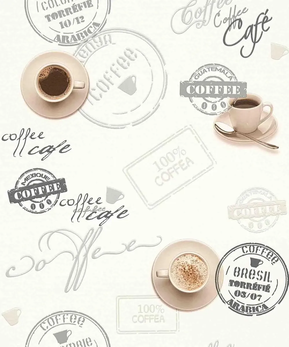 Coffee House Textured Funky Wallpaper