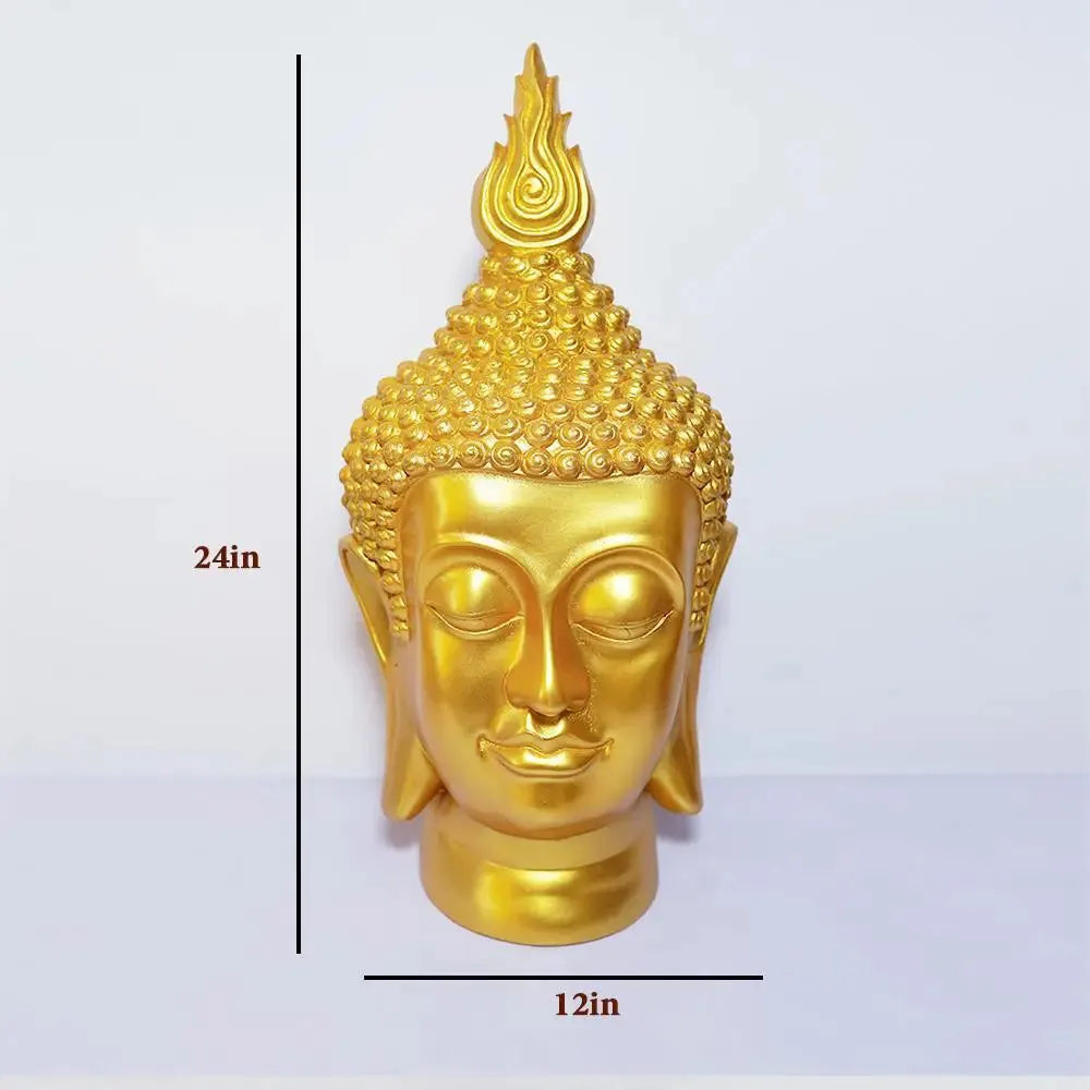 Collectible Buddha Face Table Accent Golden Color