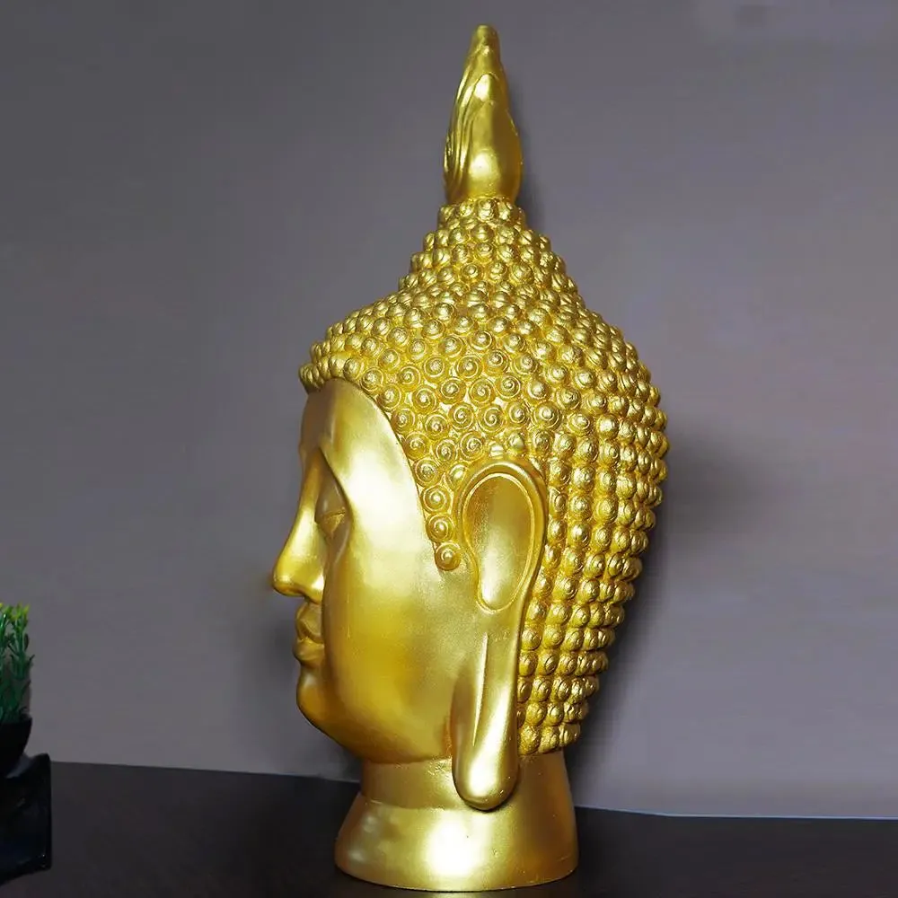 Collectible Buddha Face Table Accent Golden Color