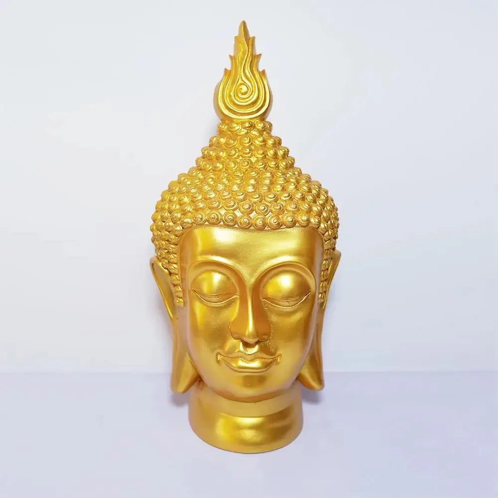 Collectible Buddha Face Table Accent Golden Color