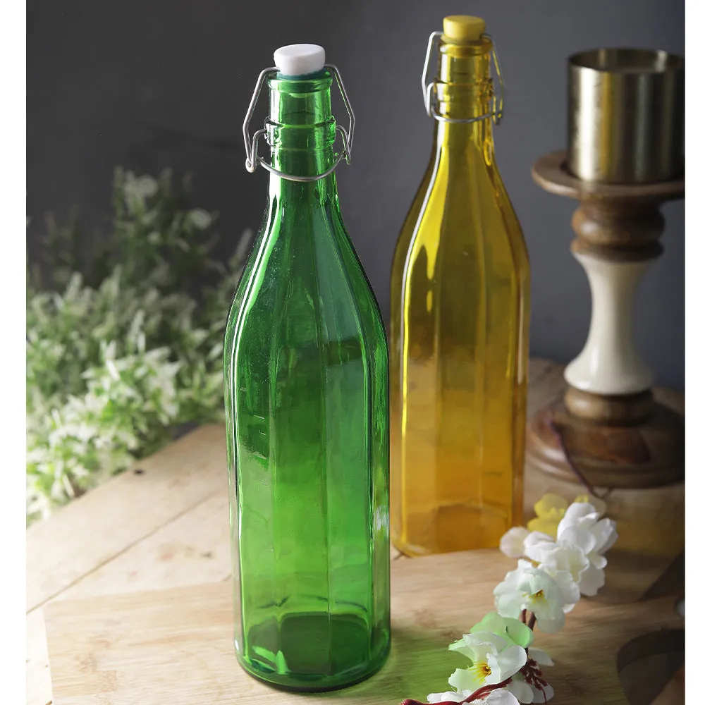 Colored Diamond Cut Designer Water Bottle With Inox Cap Set Of 2