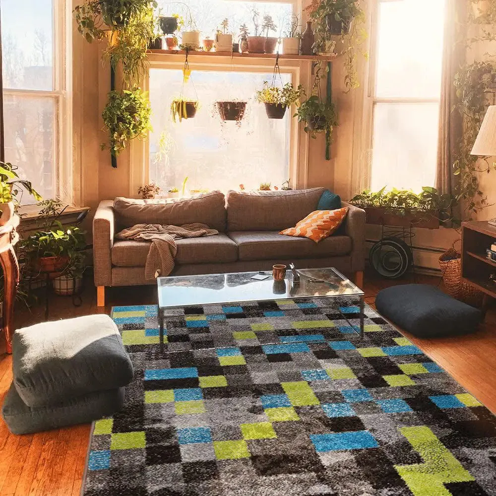 Colorful Abstract Illusionary Pattern Big Floor Mat