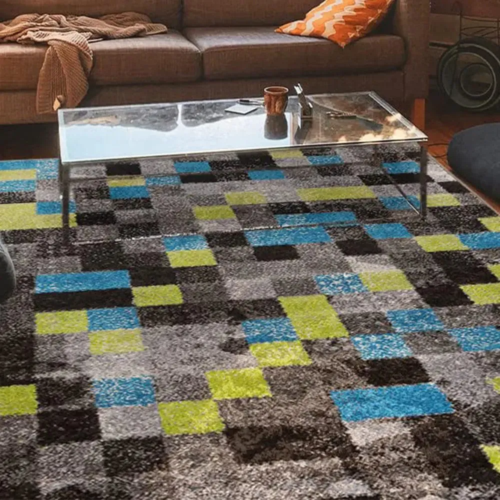 Colorful Abstract Illusionary Pattern Big Floor Mat