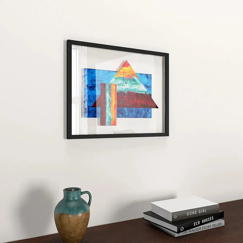 Colorful Abstract Wall Painting, with Break Resistant Clear Acrylic Glass&