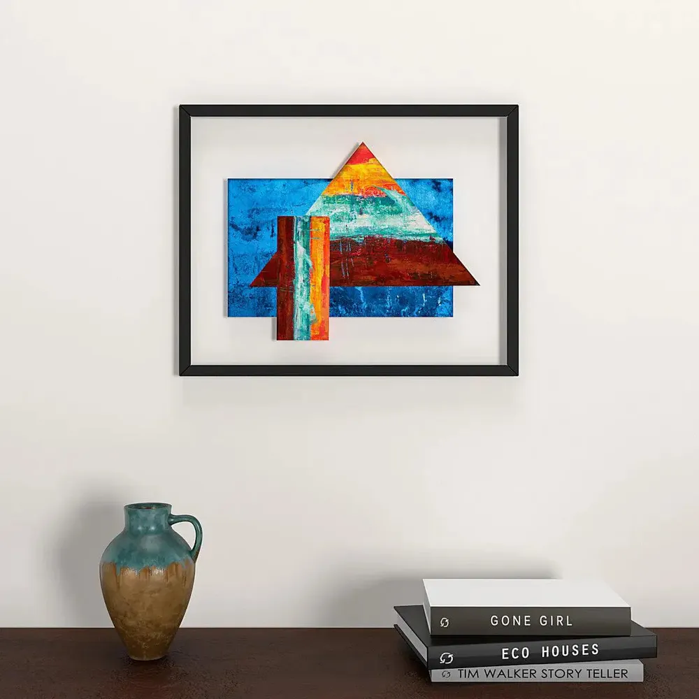 Colorful Abstract Wall Painting, with Break Resistant Clear Acrylic Glass&