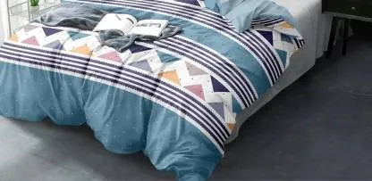 Colorful Aztec Print Double Bedsheet With 2 Pillow Covers (Multicolor)
