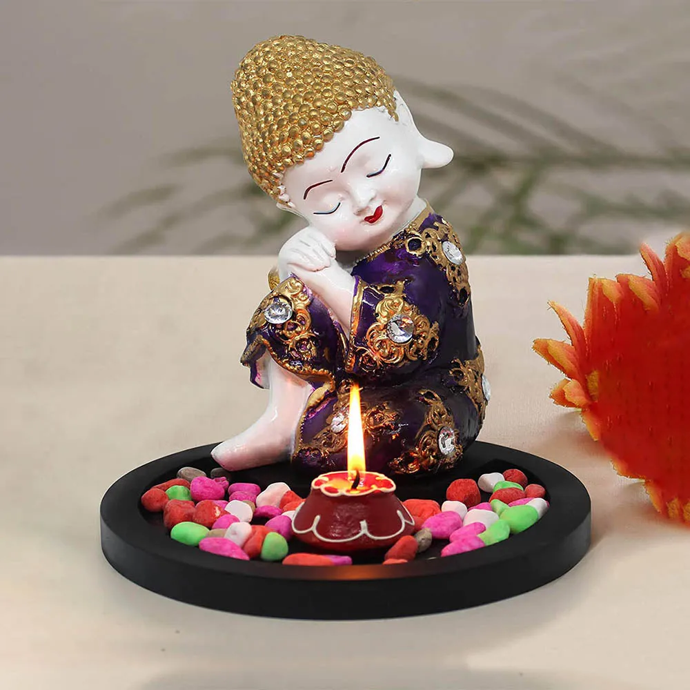 Colorful Decorative Baby Buddha Showpiece Set