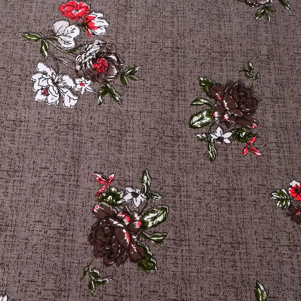 Colorful Leaves Slate Cotton Double Bedsheet With 2 Pillow Covers