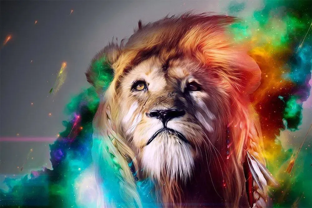 Colorful Lion Laptop Skin (Free Size For 13 Inch to 15.6 Inches)