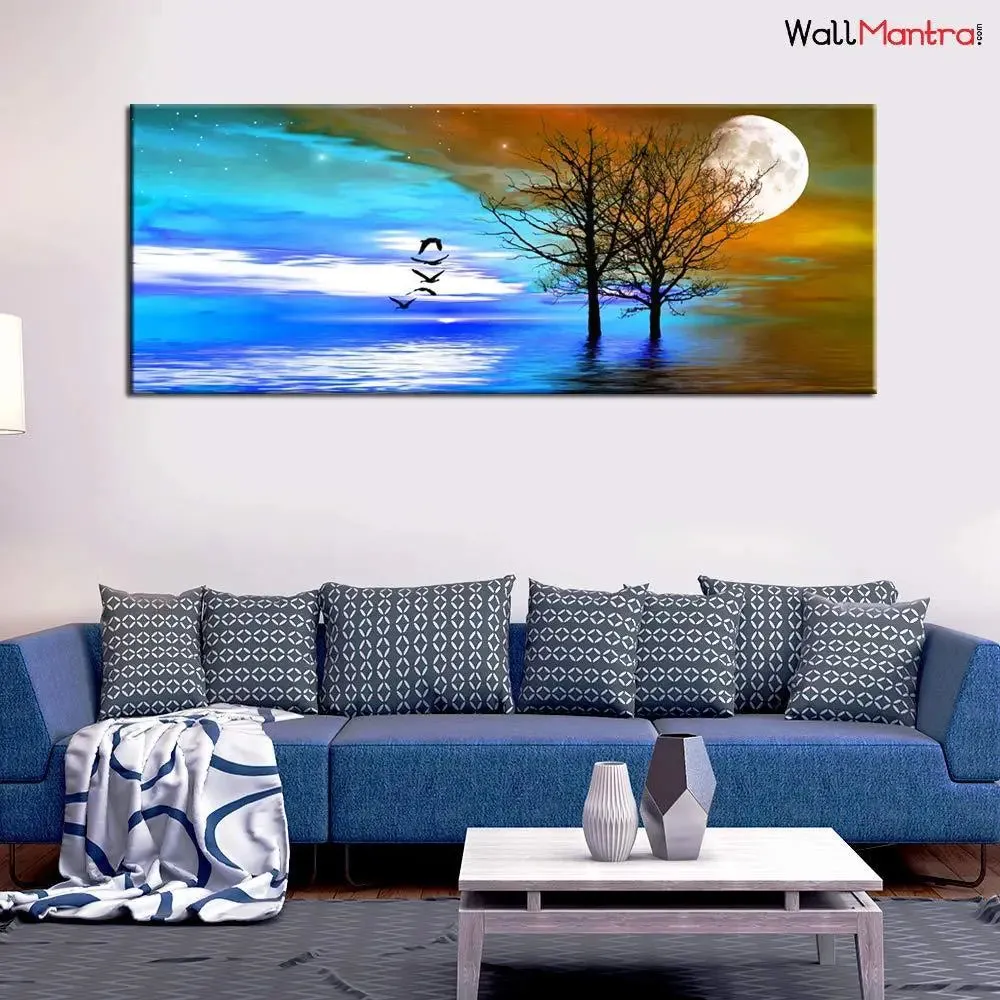 Colorful Nature Scenery Canvas Painting With Frame
