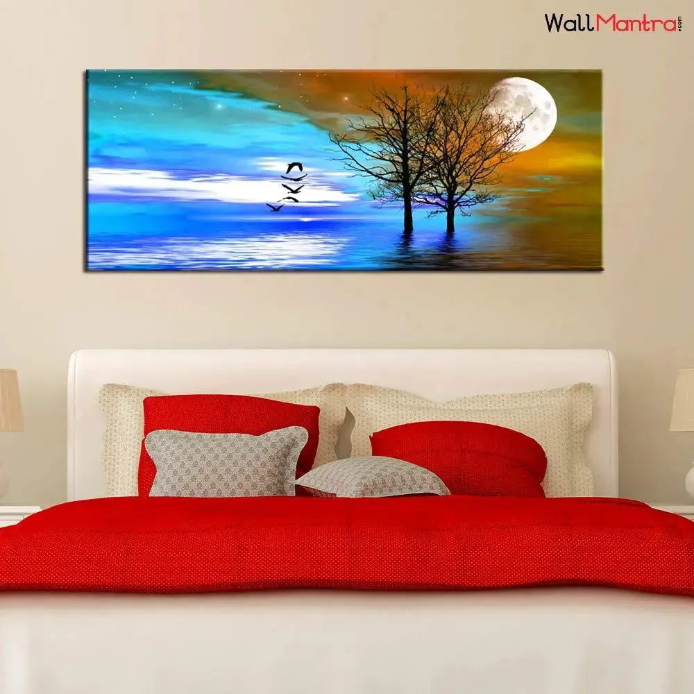 Colorful Nature Scenery Canvas Painting With Frame