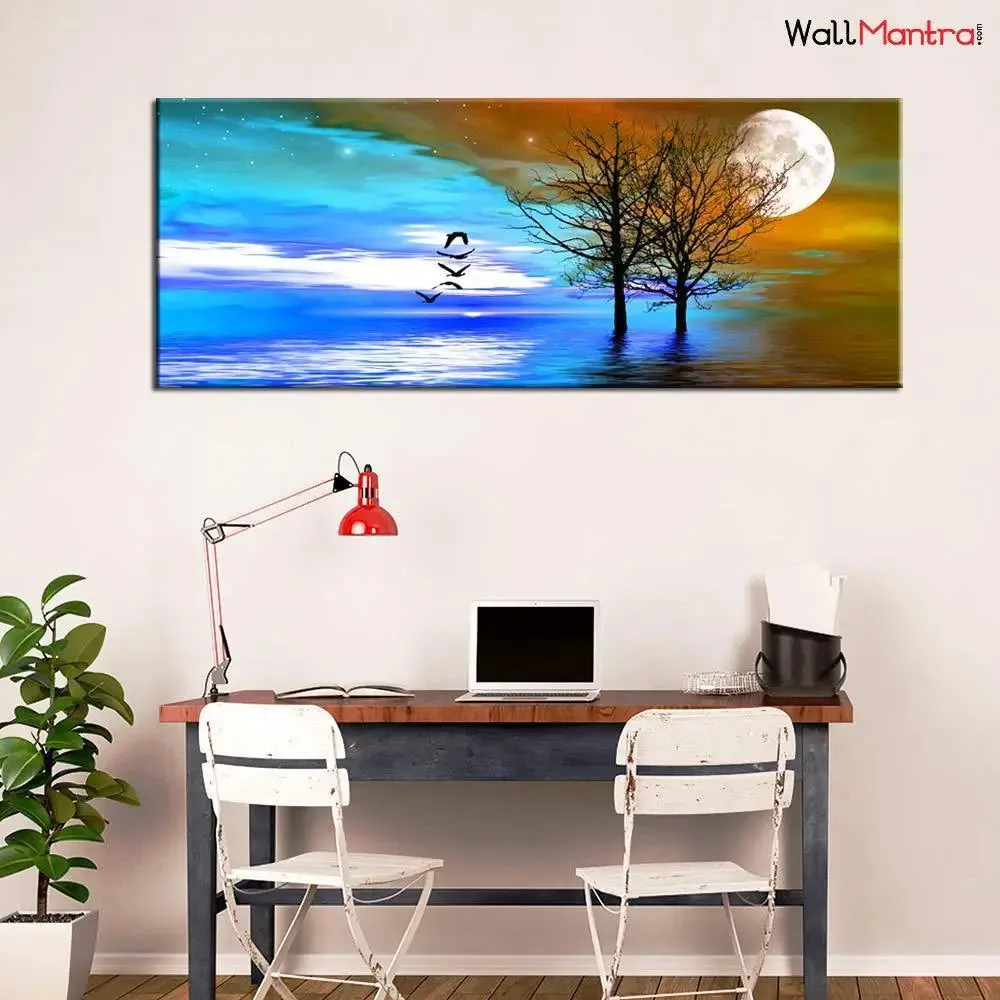 Colorful Nature Scenery Canvas Painting With Frame