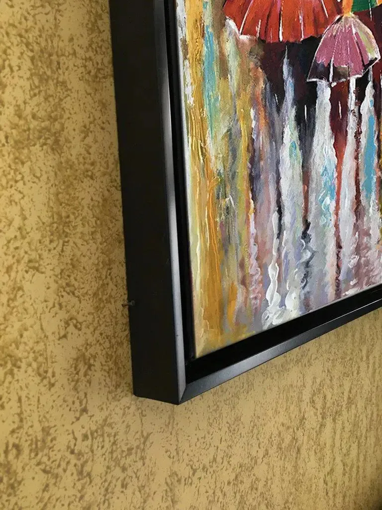 Colorful Rainy Season Painting / Handmade Painting on Canvas framed in Black Framed, 60 cm (H) X 40 cm (L), Default color