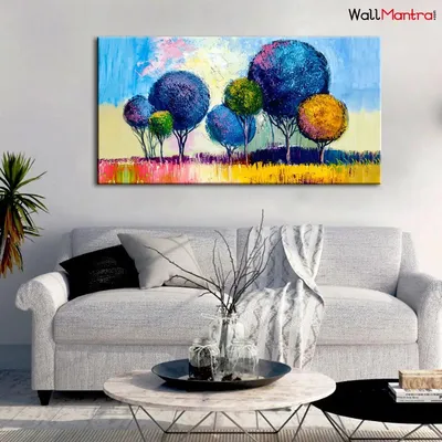 Colorful Trees Scenery  Canvas Painting In Big Size