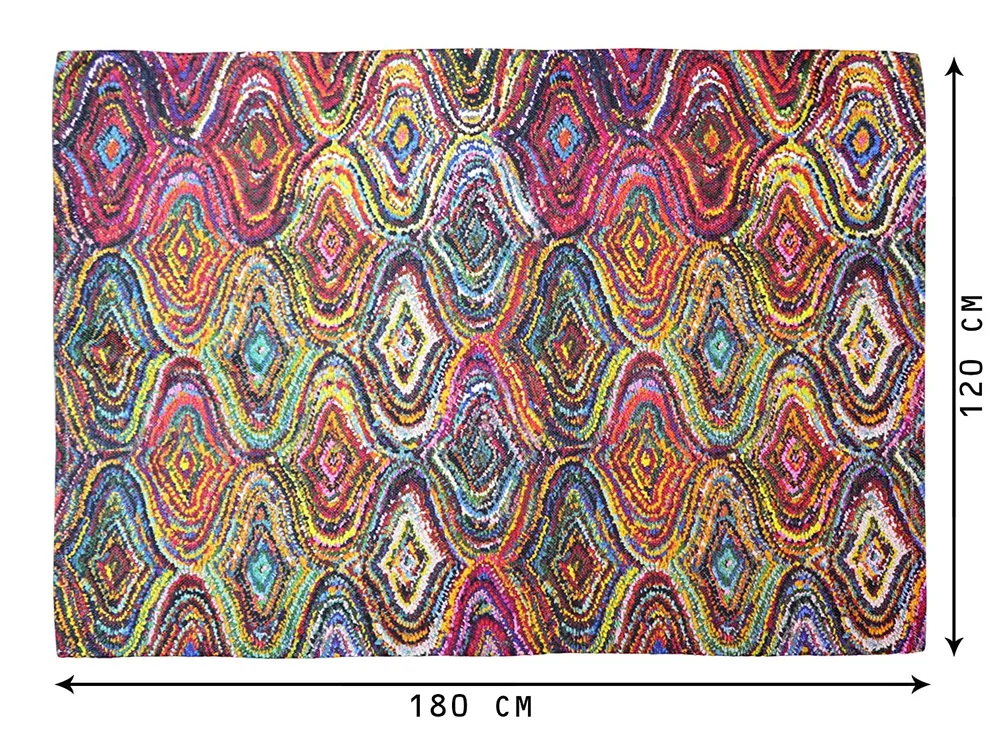 Colorful Waves Traditional Digital Printed Polyester Rug