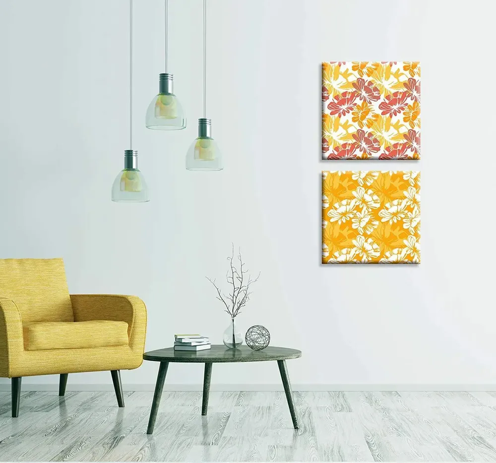 Colourful Abstract Floral   Canvas Printed Painting Stretched on Wooden Canvas