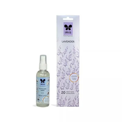 Combo Of 100 ml Fresh Linen Potpourri Spray & Lavender Incense Sticks