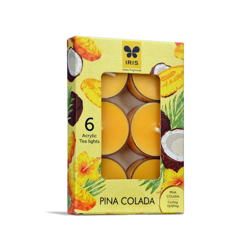 Combo Of Green Tea & Bamboo Tea Lights With Pina Colada Tea Lights