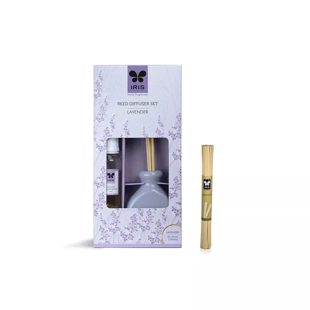 Combo Of Reed Diffuser Set -Oil 45ml With Ceramic Pot & Diffuser Stick and Reed Sticks ( Lavender/ Apple Cinnamon/Lemon Grass) LEMON GRASS