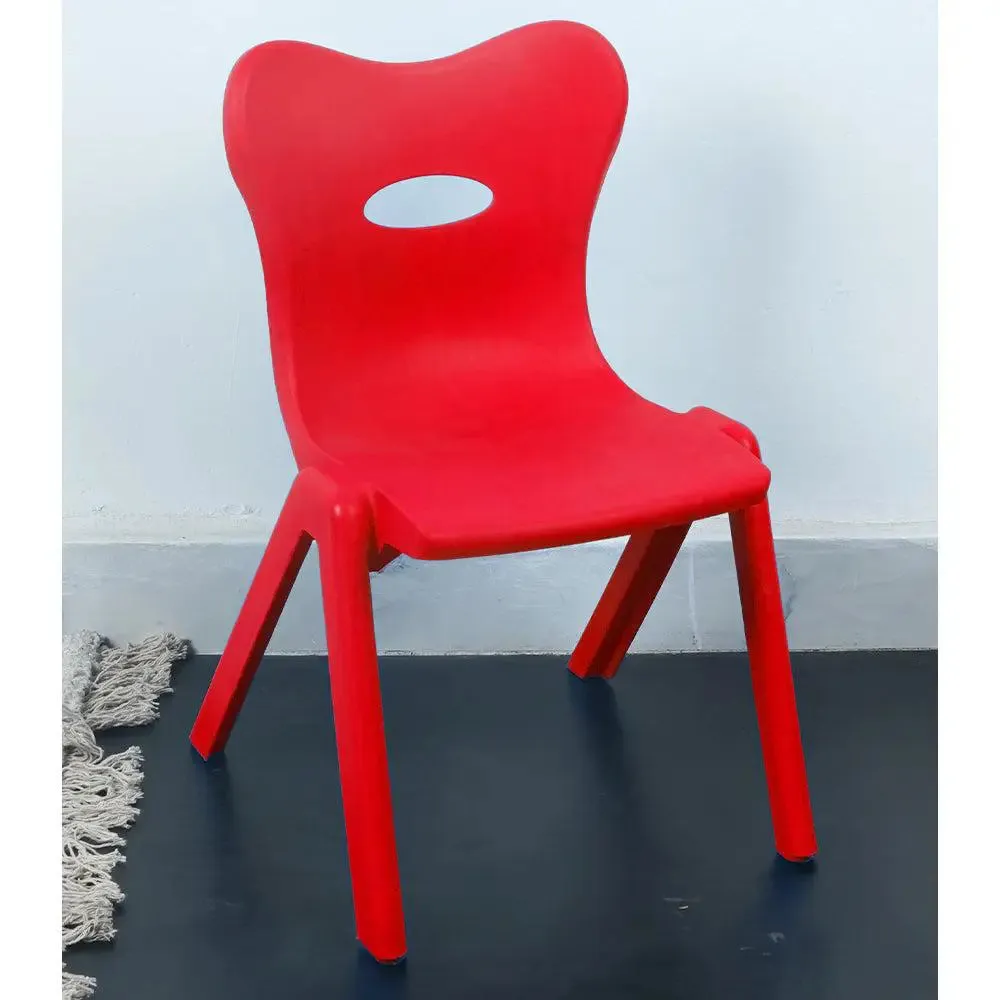 Comfortable Red Kids Plastic Chair with Sturdy Legs