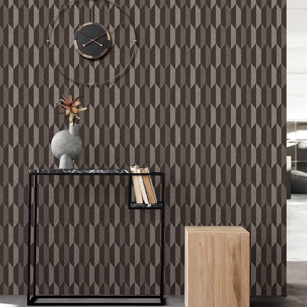 Compact Medley Textured Premium Wallpaper- The Art of Gravure Black