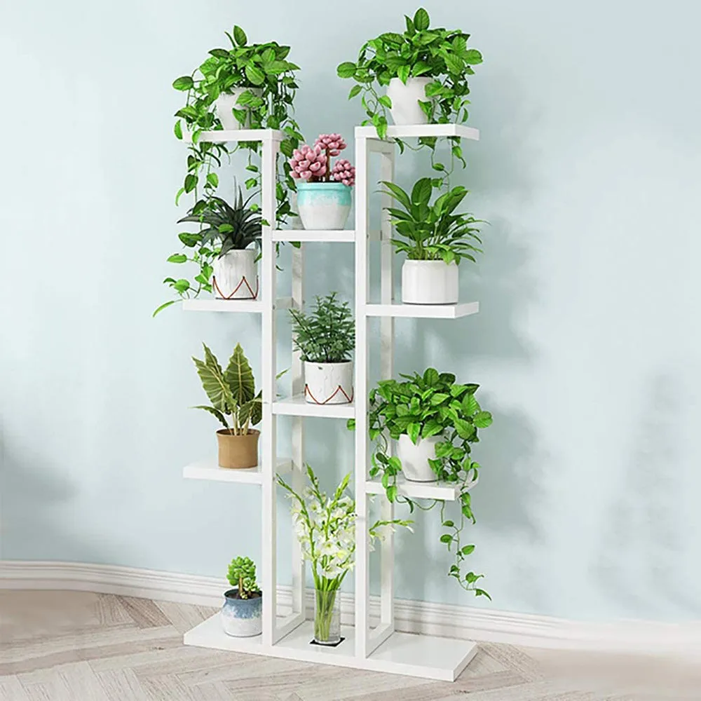 Compact Rust-proof White Metallic Indoor Plant Stand (Large)- 5 Tier