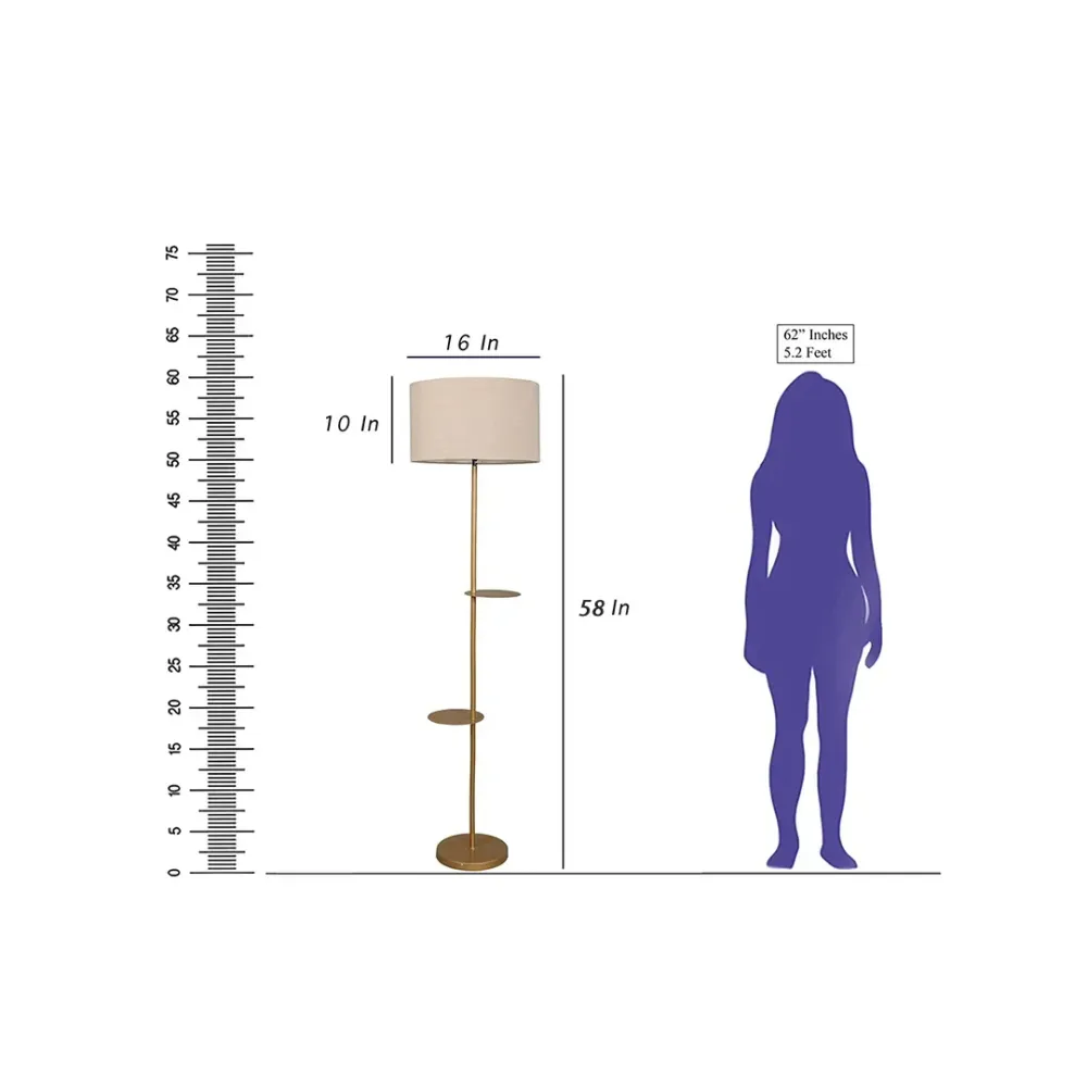 Contemporary Chic Gold-Tone Floor Lamp