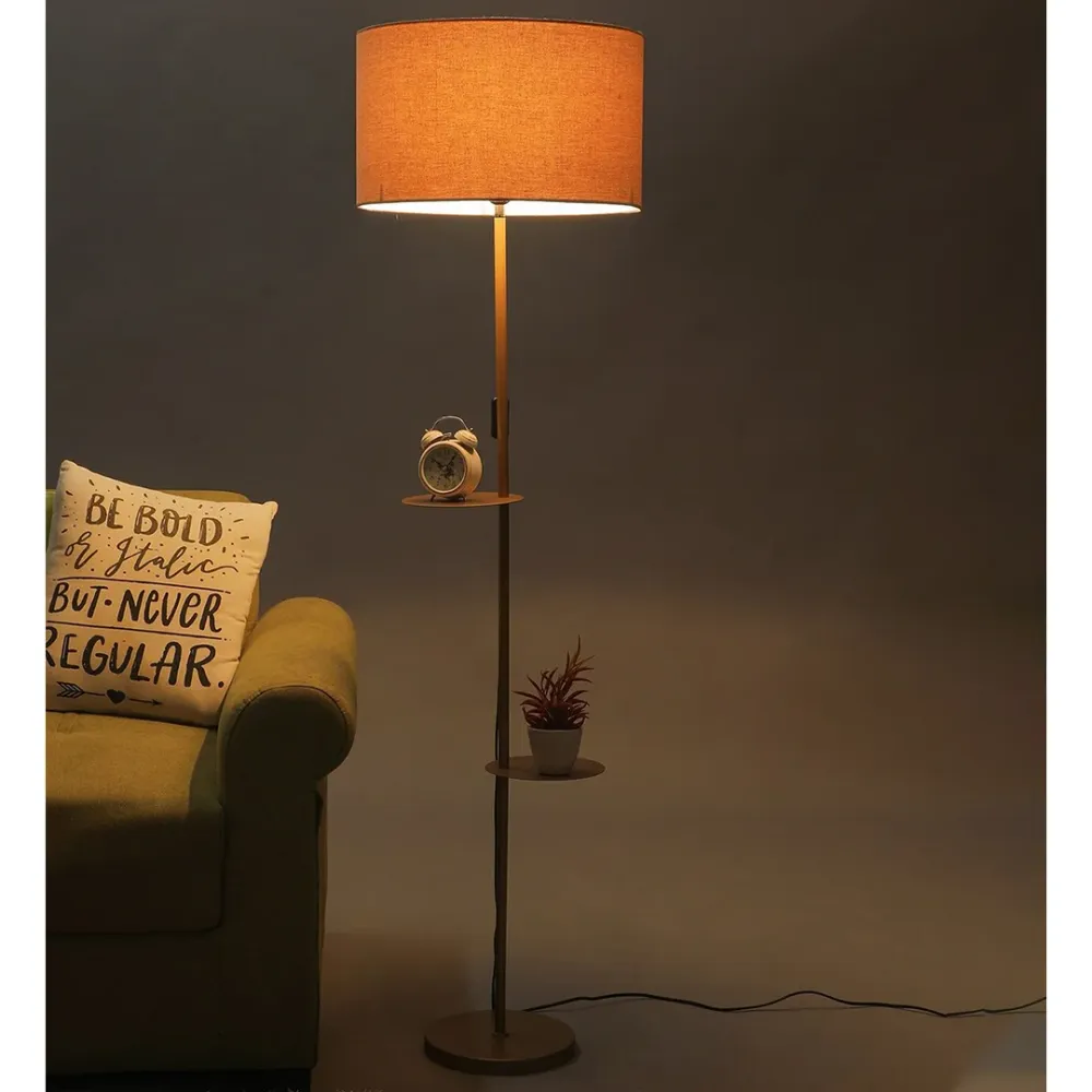 Contemporary Chic Gold-Tone Floor Lamp