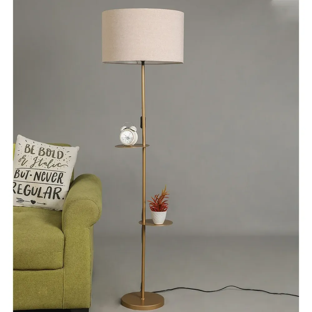 Contemporary Chic Gold-Tone Floor Lamp
