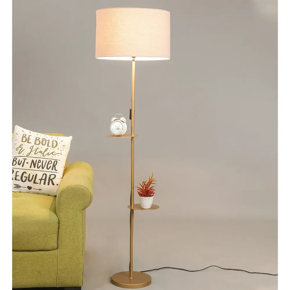 Contemporary Chic Gold-Tone Floor Lamp