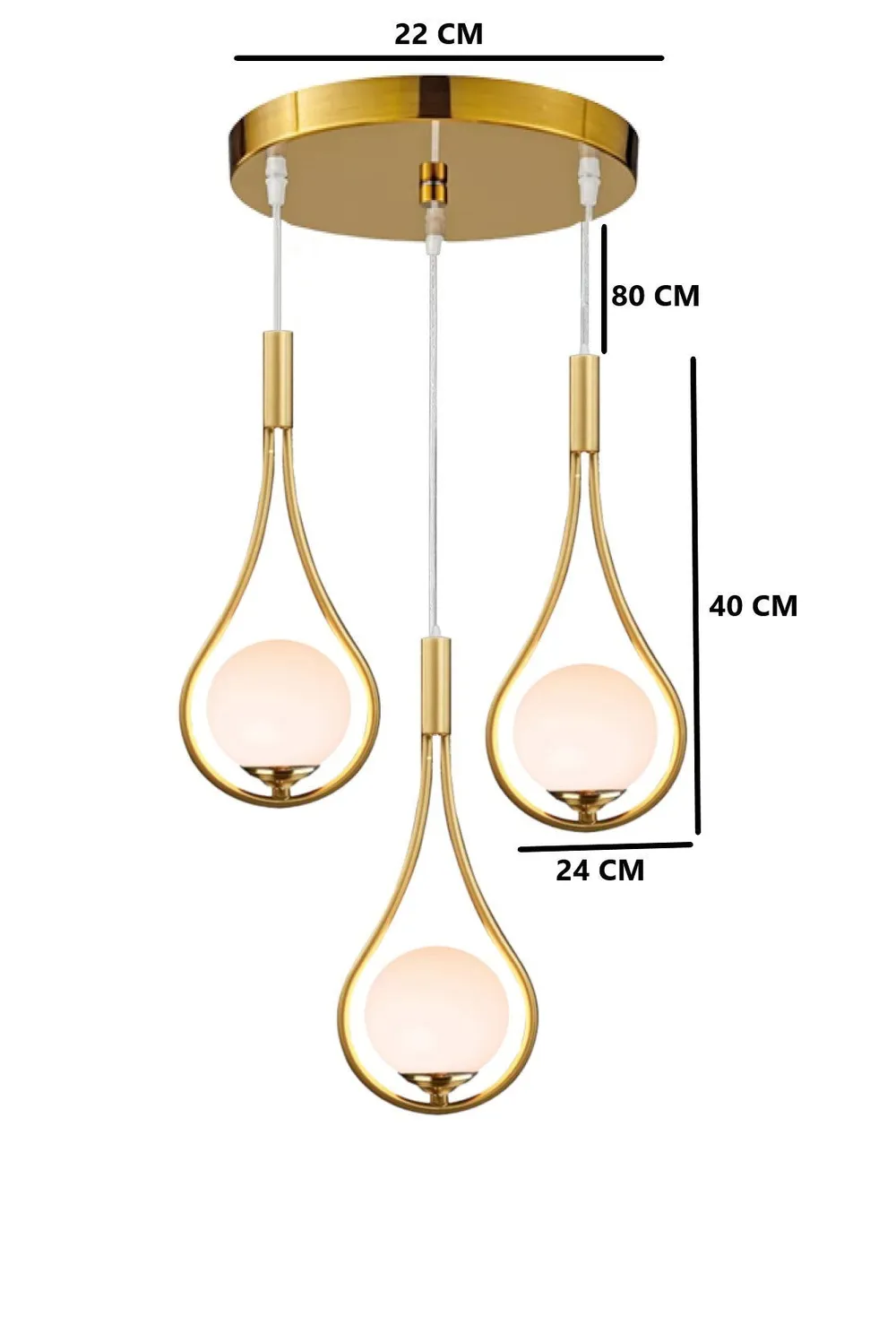 Contemporary Classic Triplet Pendant Light Single Piece