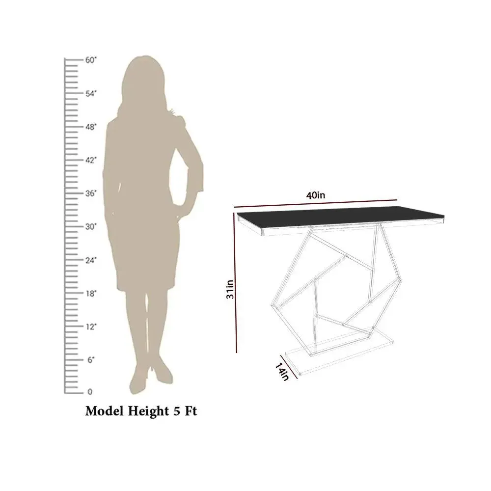 Contemporary Copper Console Table In Hexagonal Design